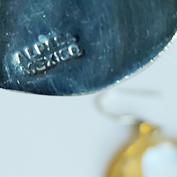 Mother of Pearl and Abalone Earrings, Alpaca Mexico, Starburst Dangle - Picture 4 of 5